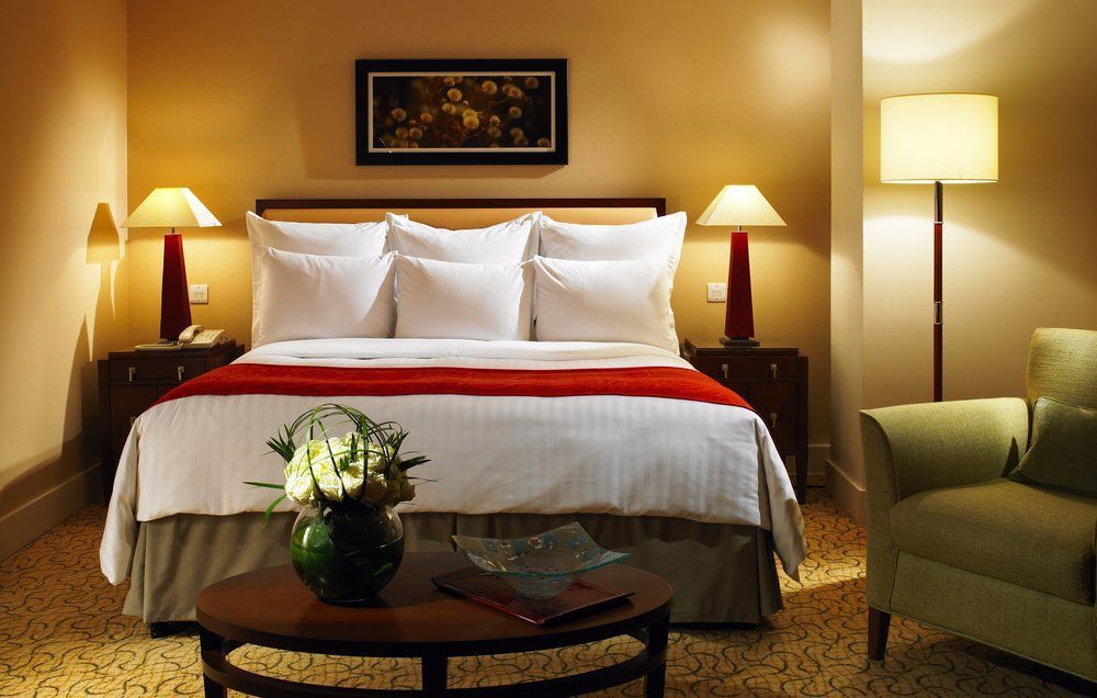 London Marriott Hotel Canary Wharf Londres Exterior foto A bedroom at the hotel